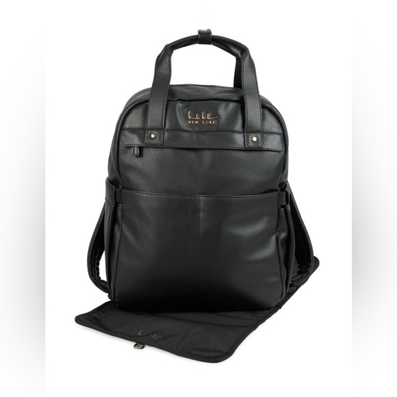 NEW Nicole Miller Black Diaper Bag Backpack - Picture 1 of 7